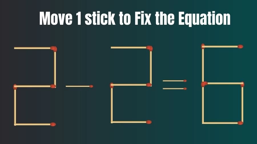 Brain Teaser IQ Test: 2-2=6 Matchstick Puzzle Only Genius Mind Can Solve
