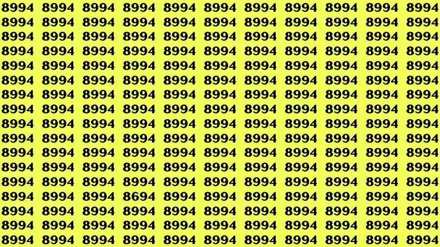Desafío cerebral de ilusión óptica: si tienes ojos de halcón, encuentra el número 8694 entre 8994 en 17 segundos