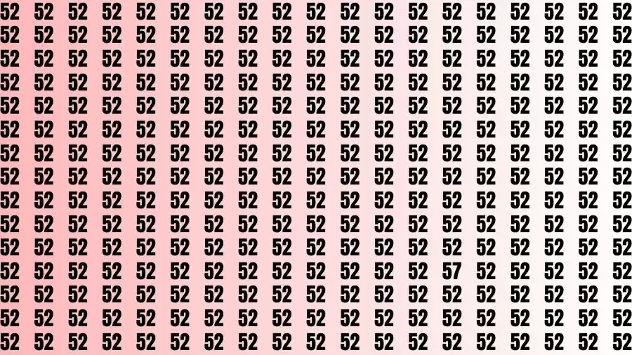 Optical Illusion Brain Challenge: Only Eagle Eyes Can Find the Number 57 among 52 in 12 Secs