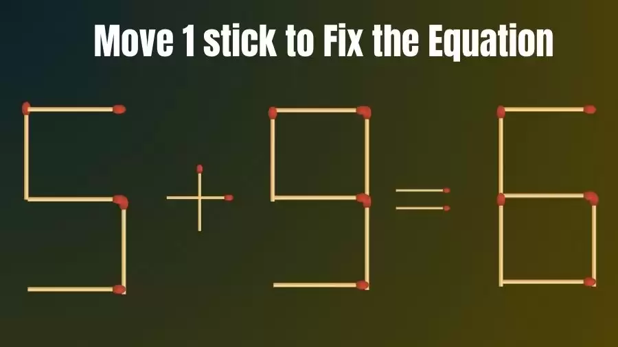 Brain Teaser IQ Test: 5+9=6 Matchstick Puzzle Only Genius Mind Can Solve
