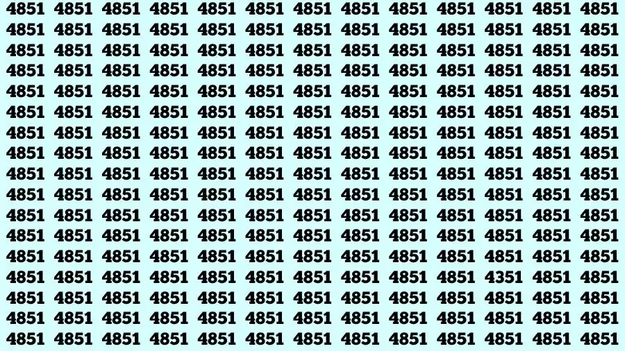Optical Illusion Eye Test: If you have Eagle Eyes Find the Number 4351 in 18 Secs