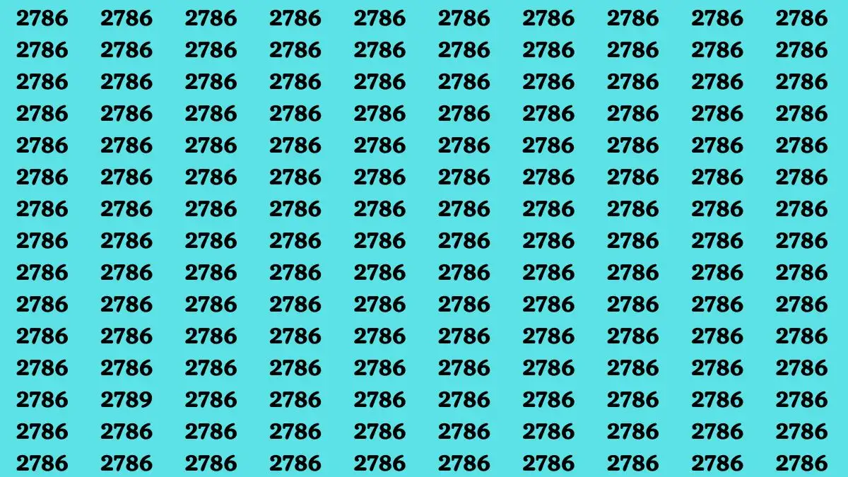 Brain Test: Can Find the Number 2789 in Just 10 Secs