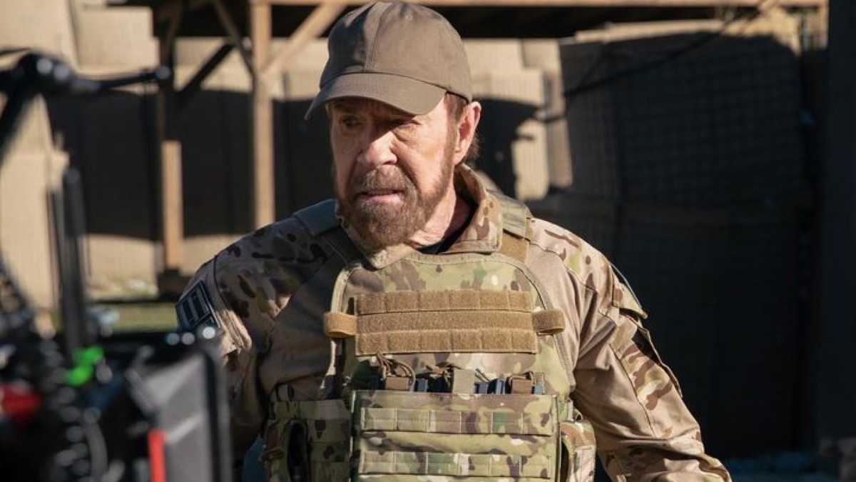 Chuck Norris in a military outfit.