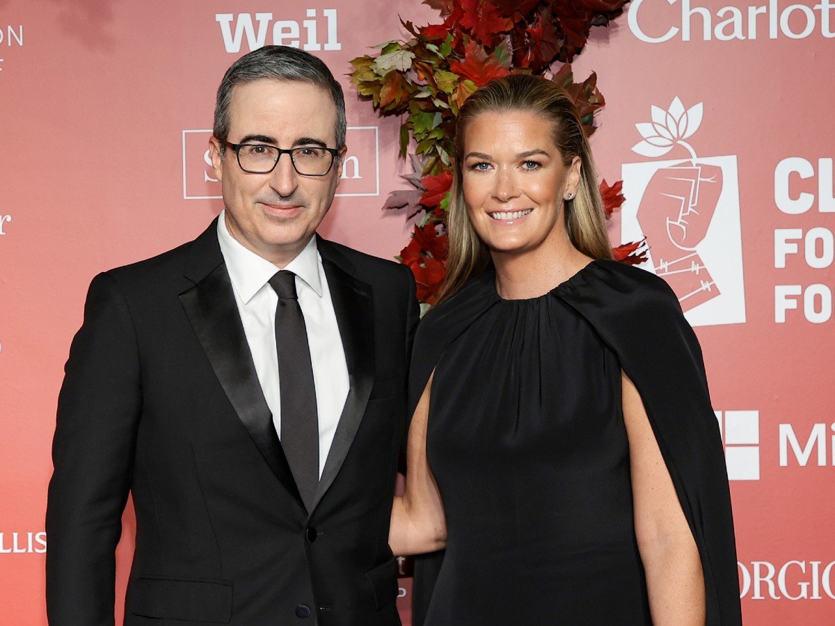 John Oliver with his wife
