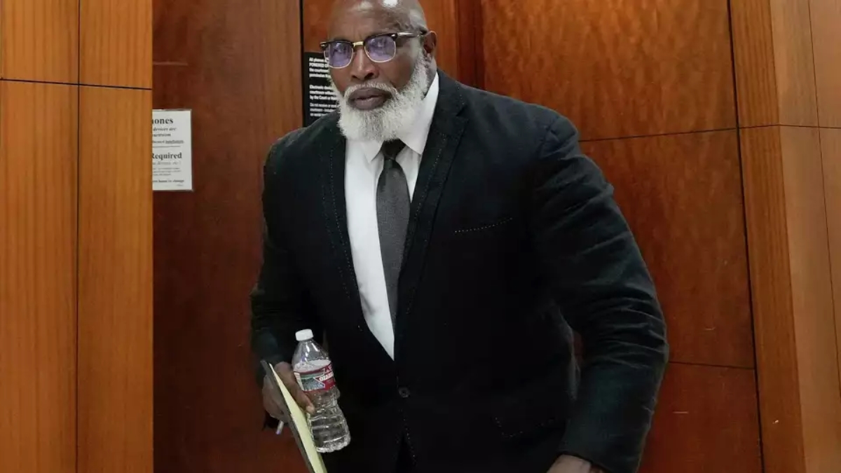 Renard Spivey captured during the court hearing.