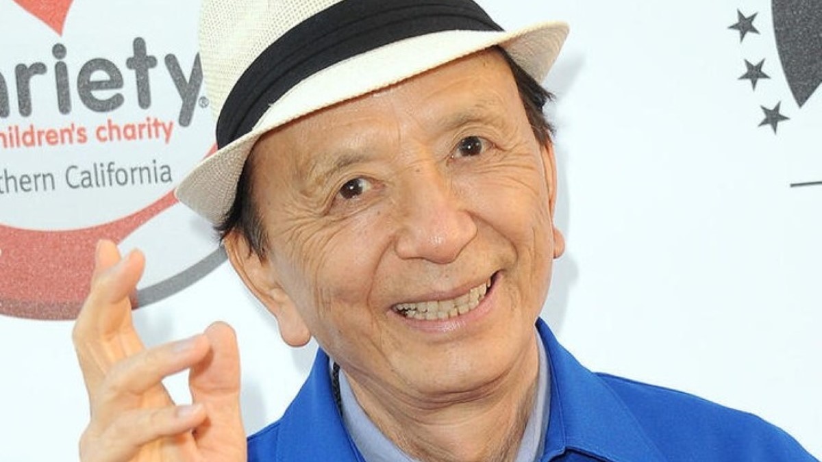 James Hong in a hat and blue shirt